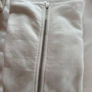 White brandy zip up sweatshirt